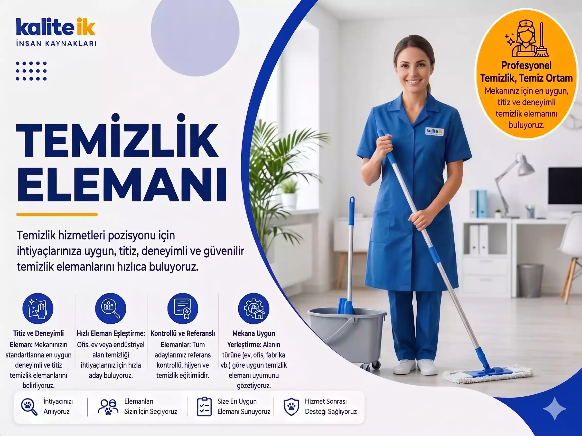 Güvenilir Temizlik Elemanı Hizmeti | Kalite İK